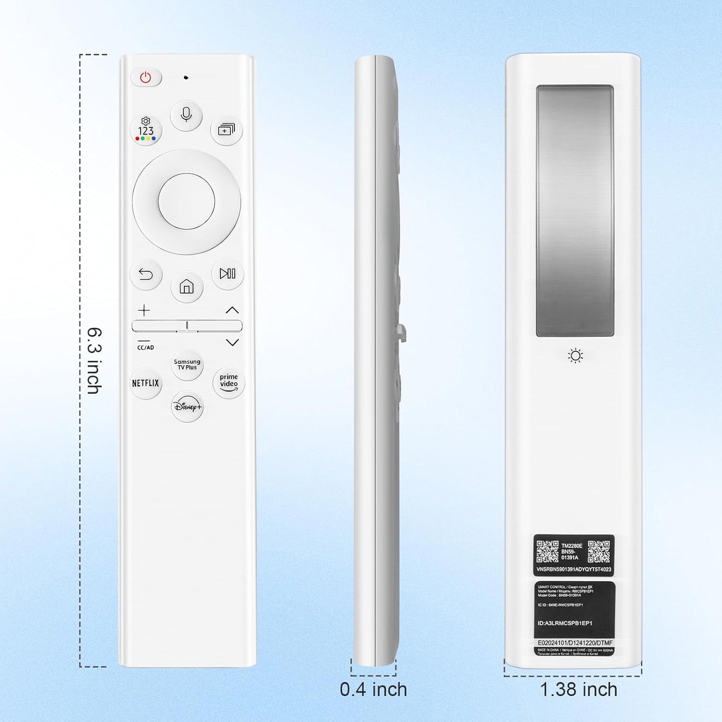 BN59-01391B Solar Remote Voice Rechargeable Control RMCSPB1EP1 Samsung Ultra HD 4K 8K Neo QLED Crystal UHD TV