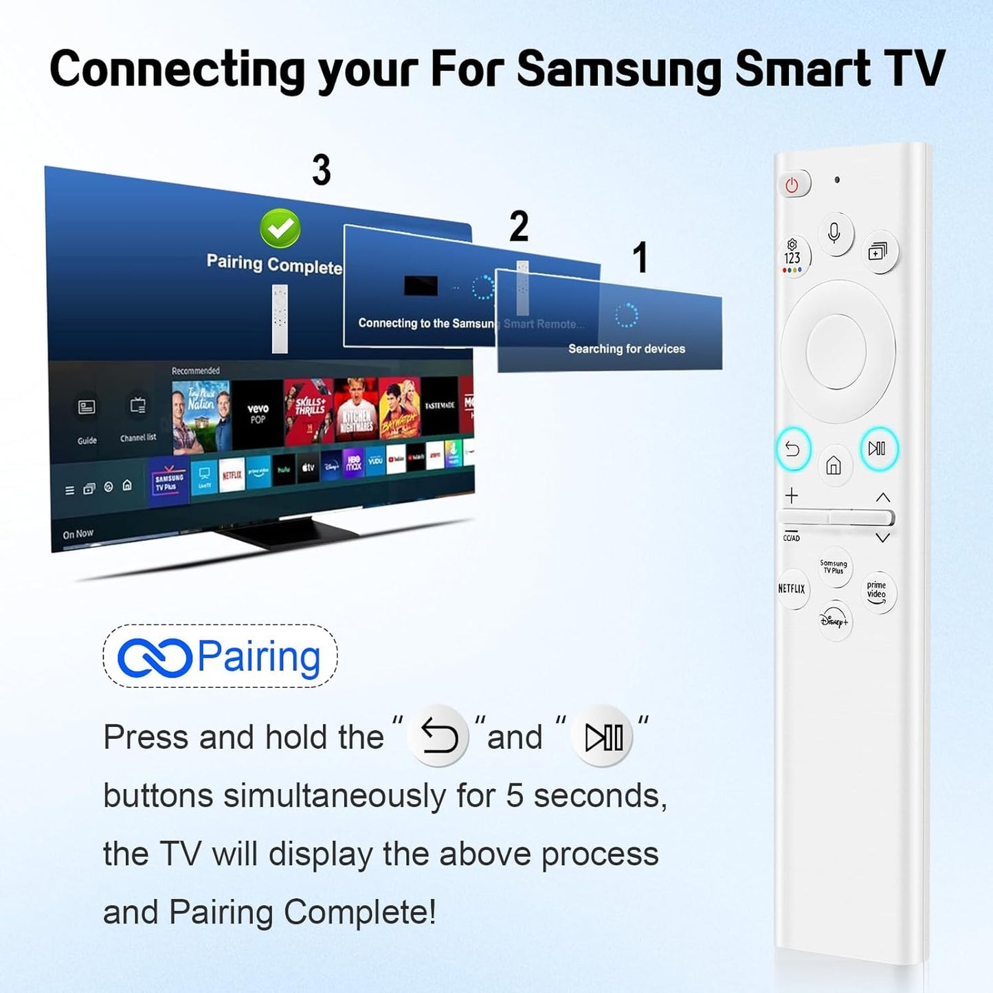 BN59-01391B Solar Remote Voice Rechargeable Control RMCSPB1EP1 Samsung Ultra HD 4K 8K Neo QLED Crystal UHD TV