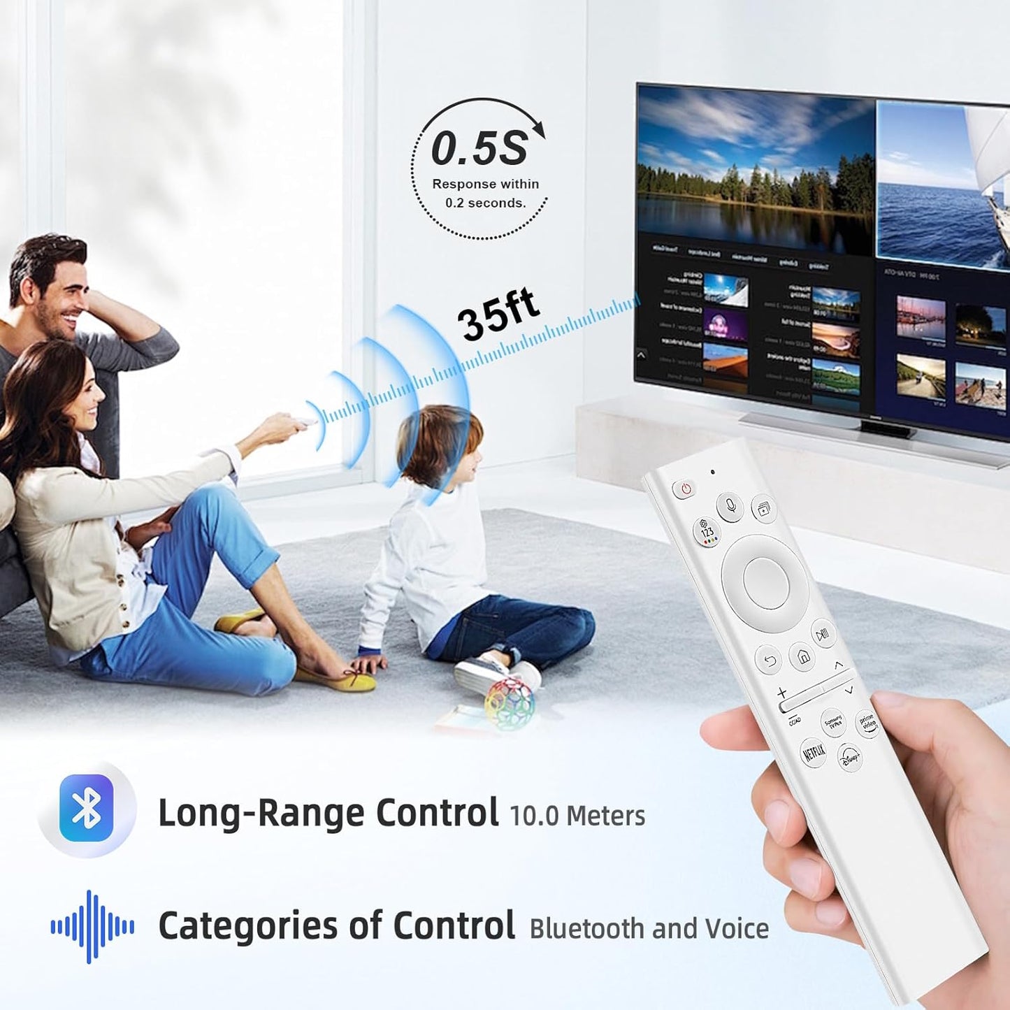BN59-01391B Solar Remote Voice Rechargeable Control RMCSPB1EP1 Samsung Ultra HD 4K 8K Neo QLED Crystal UHD TV