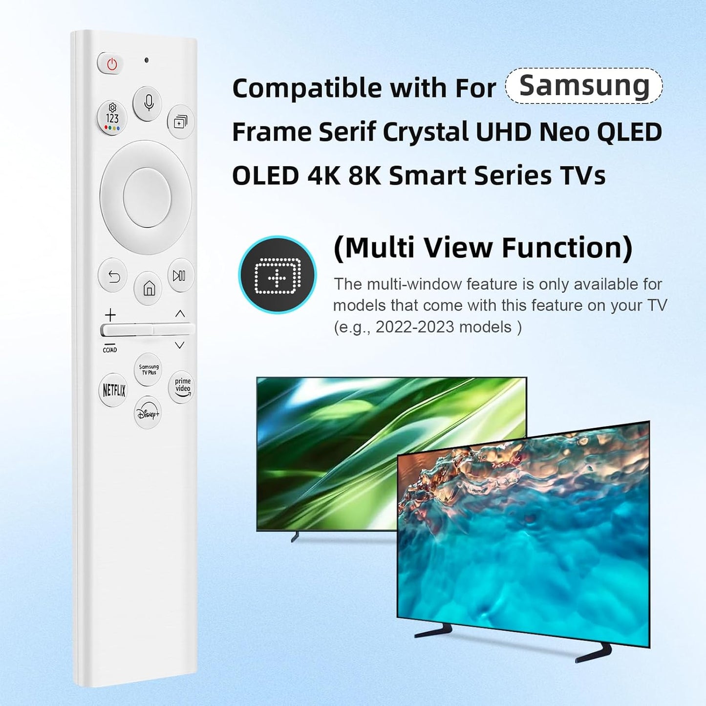 BN59-01391B Solar Remote Voice Rechargeable Control RMCSPB1EP1 Samsung Ultra HD 4K 8K Neo QLED Crystal UHD TV