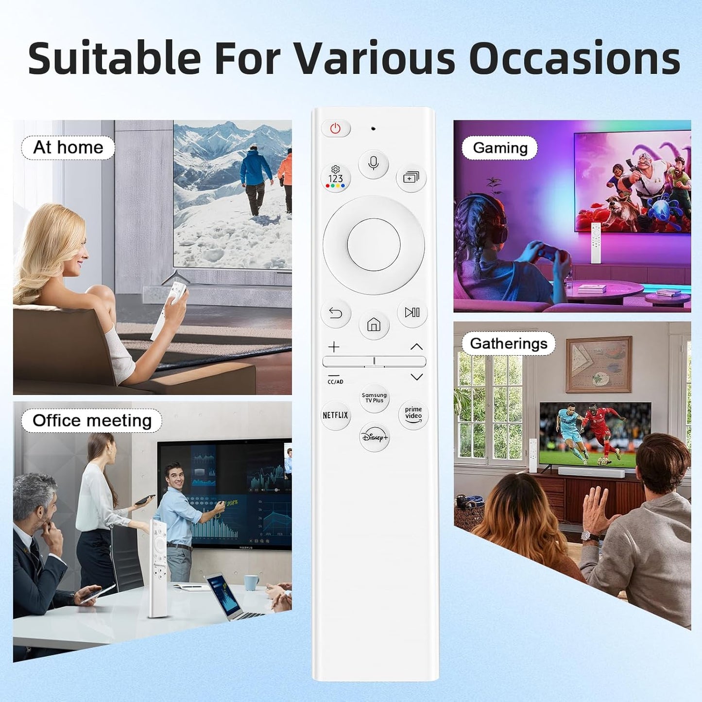 BN59-01391B Solar Remote Voice Rechargeable Control RMCSPB1EP1 Samsung Ultra HD 4K 8K Neo QLED Crystal UHD TV