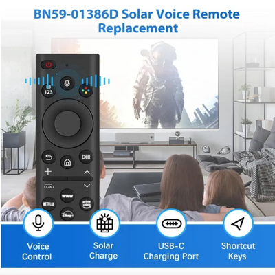Samsung BN59-01386D Solar Cell Remote Voice Control Assistant Rechargeable Smart Ultra HD 4K 8K Neo QLED Crystal UHD TV