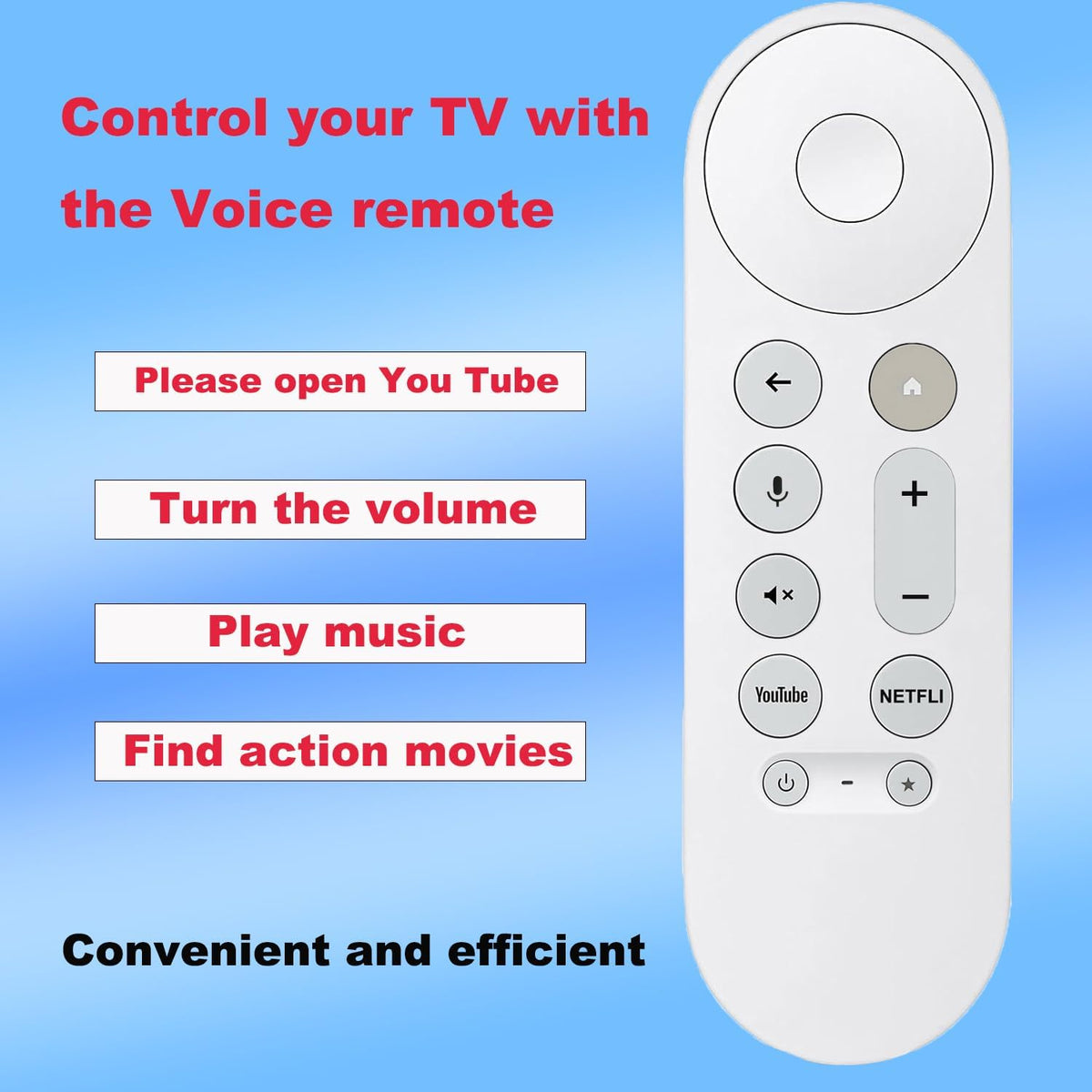 Replacement Voice Remote Control for Chromecast with Google TV 4K/HD, for Google TV Streamer 4K