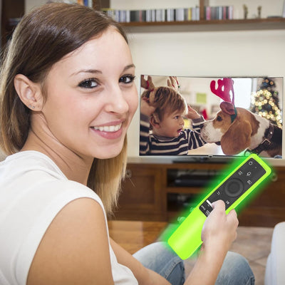 Samsung Remote Cover Glow In The Dark Protective Silicone Case With Lanyard (Green)