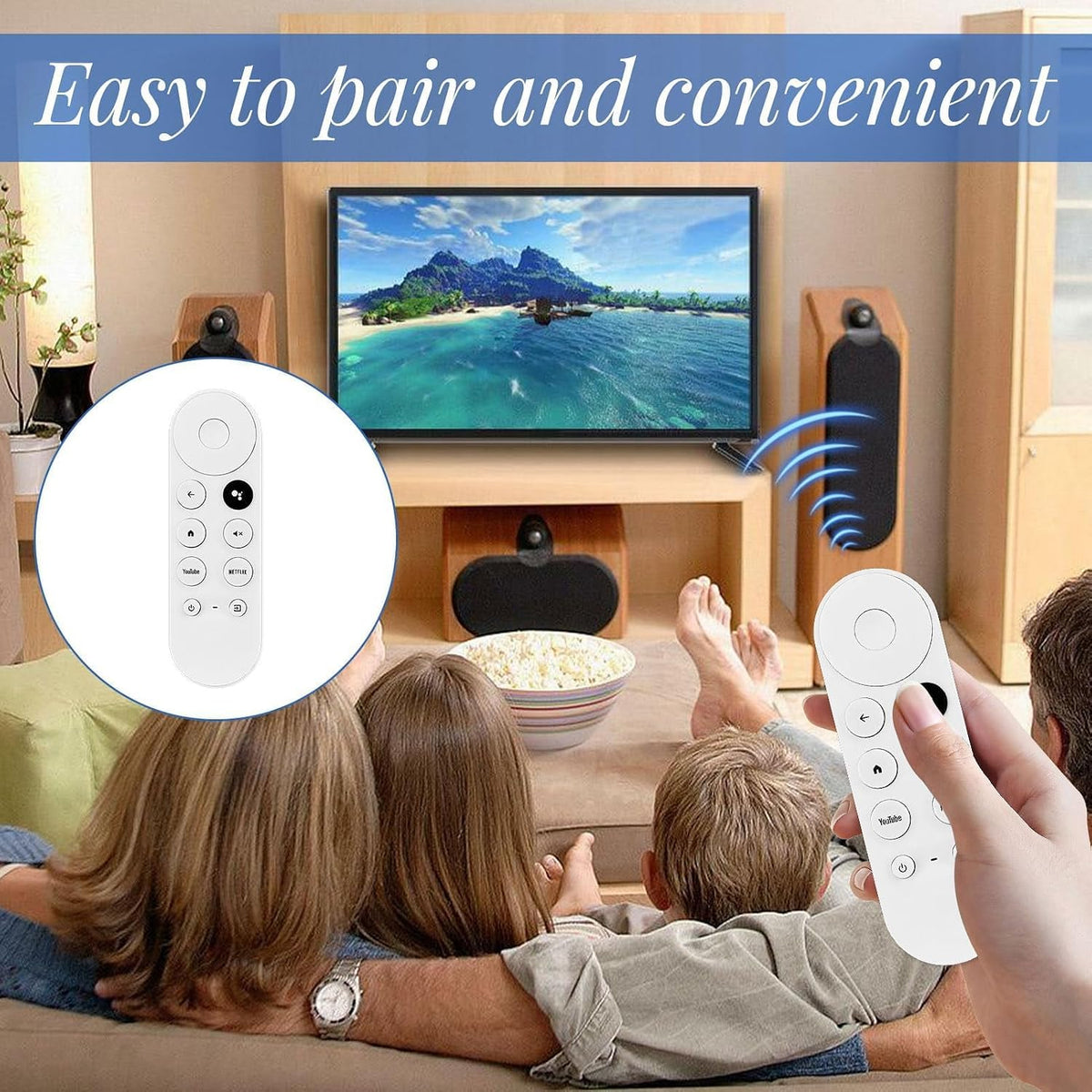 Google Chromecast with Google TV Voice Remote – White (G9N9N Replacement)
