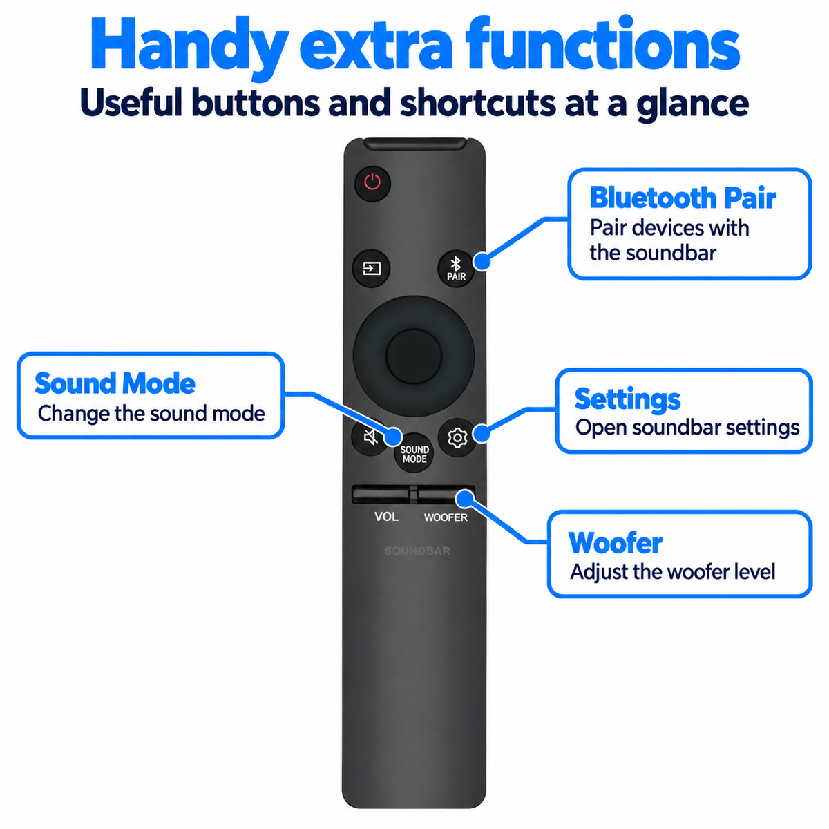 Samsung Sound Bar AH59-02767A AH59-02767C Remote Control Replacement