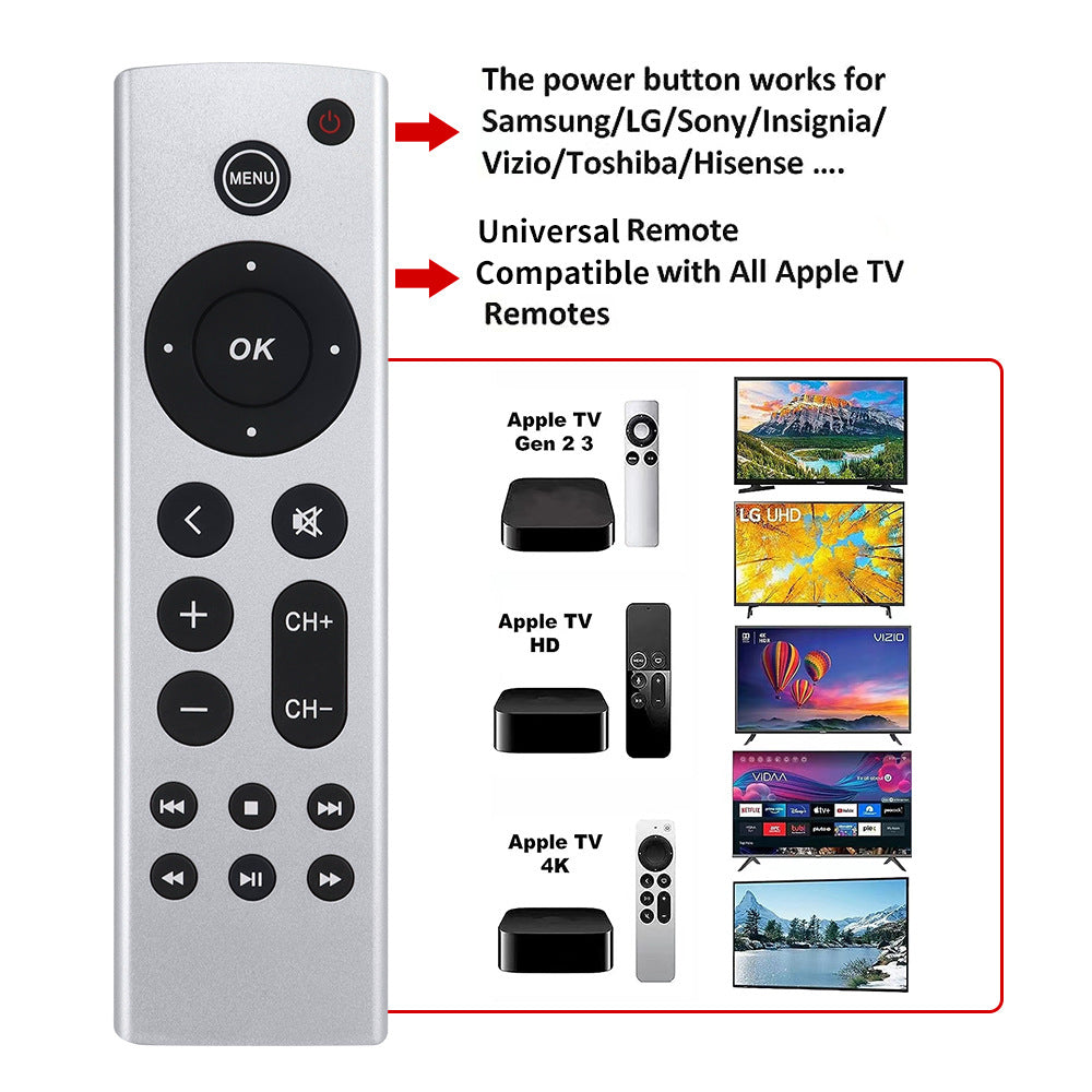 Apple Remote Control Replacement for Apple TV 4K, Apple TV HD and Apple TV 1st, 2nd, 3rd & 4th Gen, Fits A2169, A1842, A1625, A1427, A1469, A1378, A1218 IR