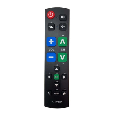 A-TV18+ TV Remote Universal All Brands Big Button Learning Functions Control Unit
