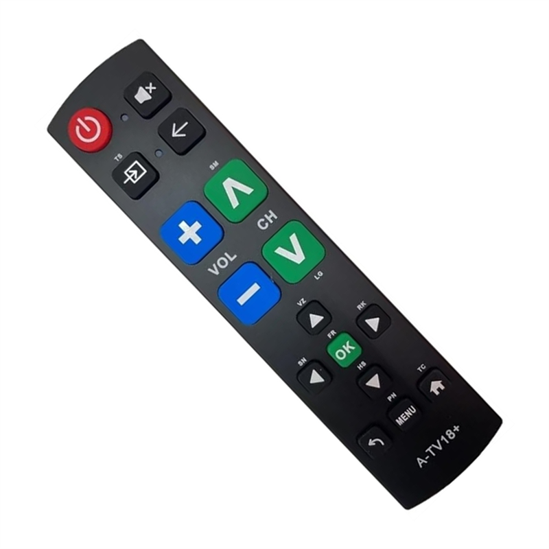 A-TV18+ TV Remote Universal All Brands Big Button Learning Functions Control Unit
