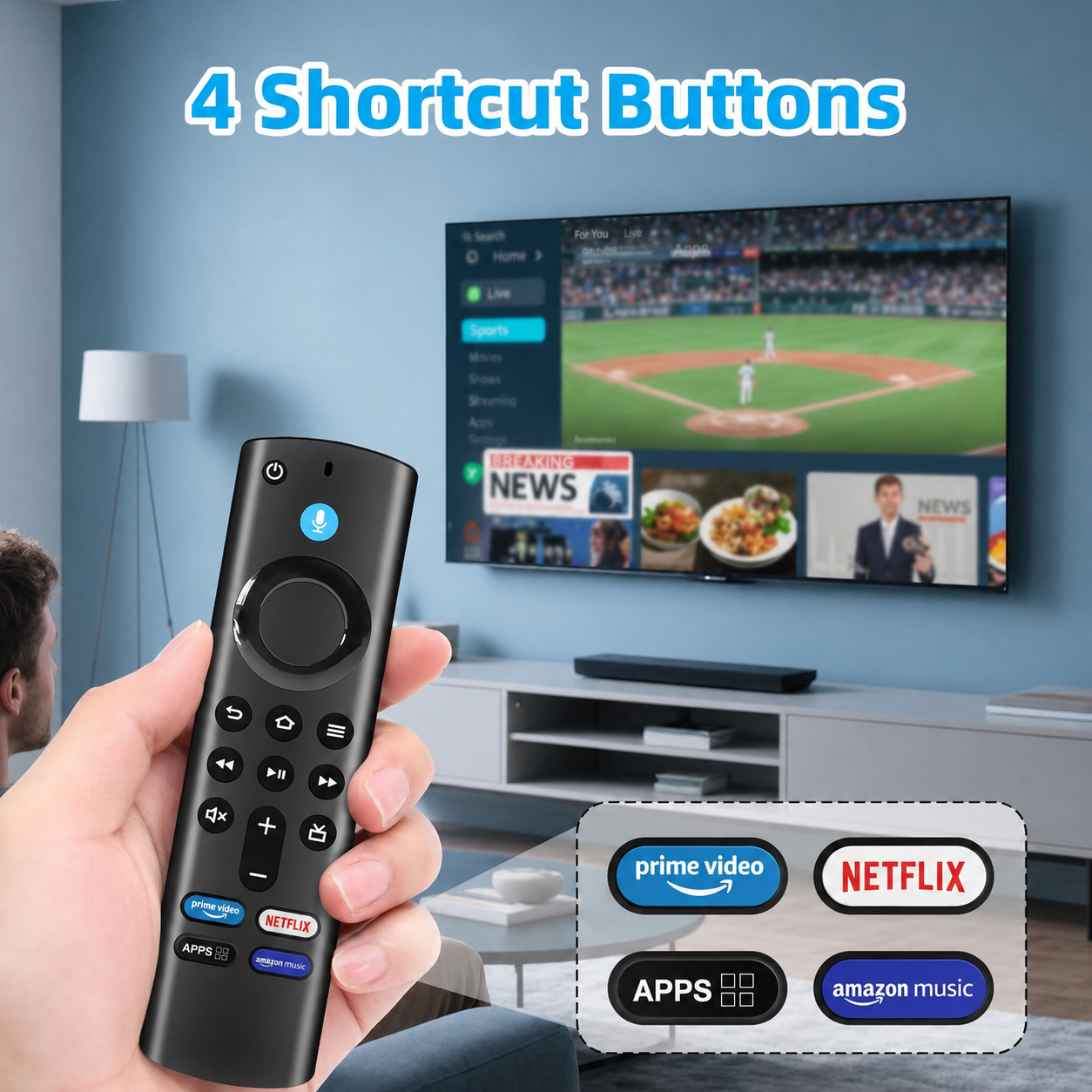 L5B83G 4K Max 2025 Model New 3rd Gen Alexa Voice Remote Control Replace For Amazon Fire TV Stick With Amazon Music Function