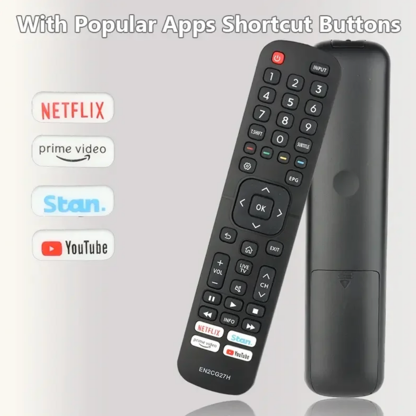 EN2CG27H Hisense Remote Control Universal TV With NETFLIX Prime YouTube 43S4 49S4 50S5 50R5