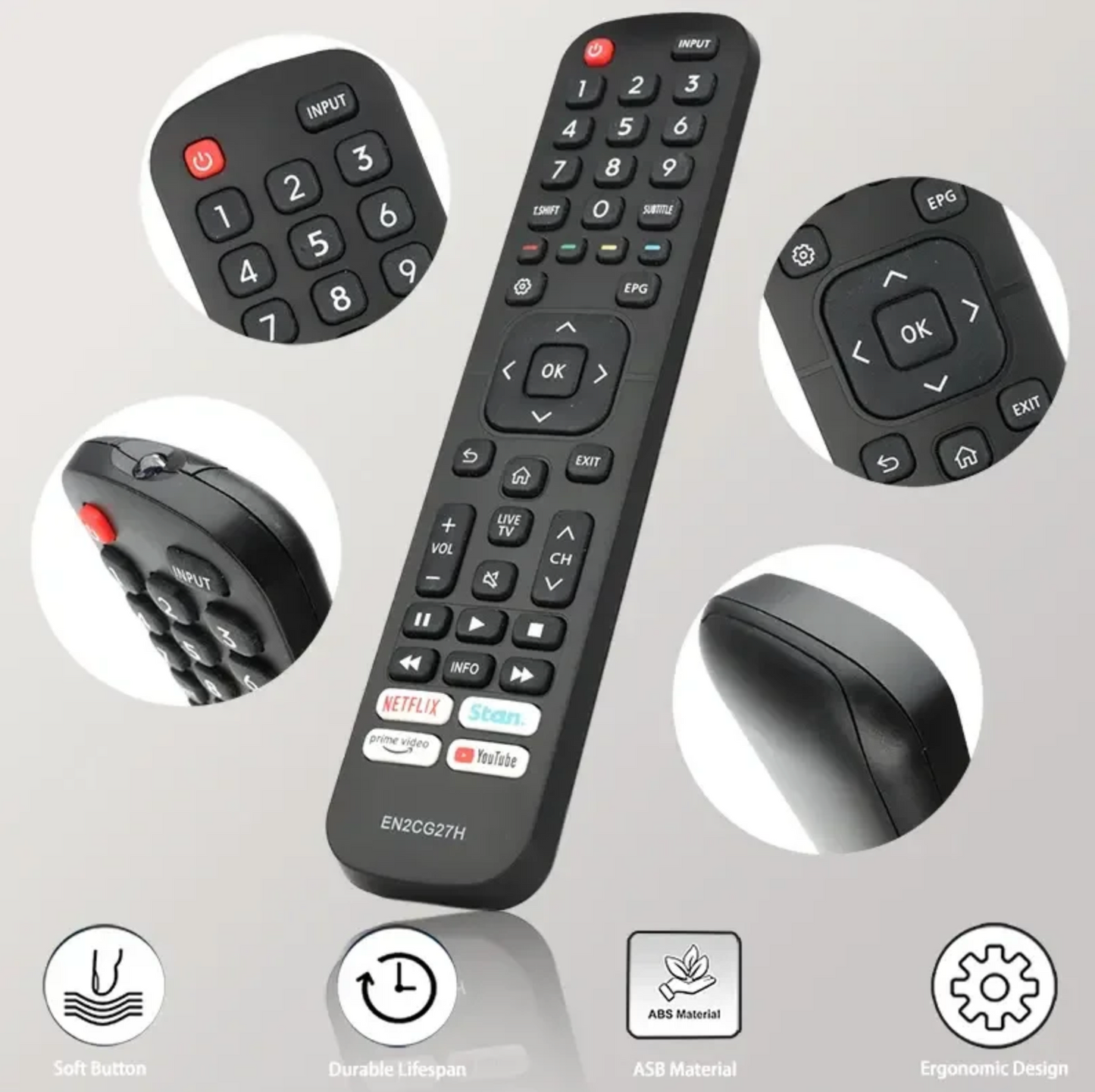 EN2CG27H Hisense Remote Control Universal TV With NETFLIX Prime YouTube 43S4 49S4 50S5 50R5
