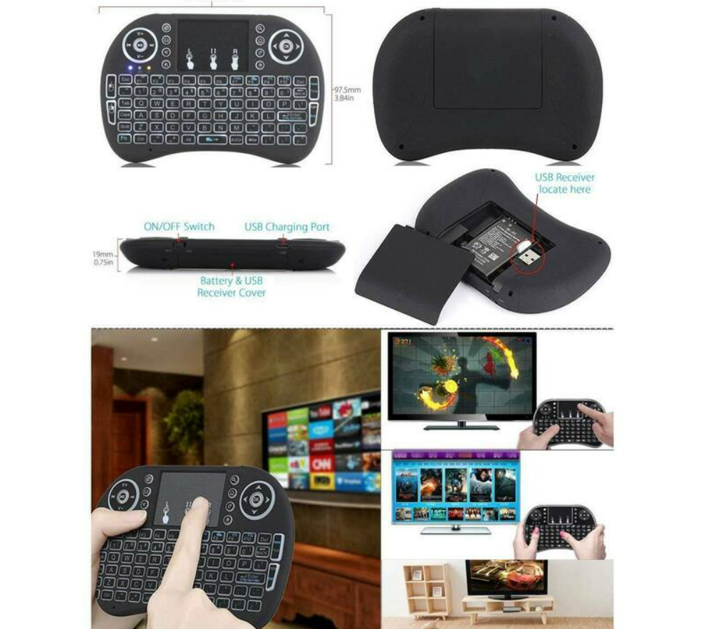 Air Mouse Keyboard Remote Combo Universal For Smart TV Android macOS W ...