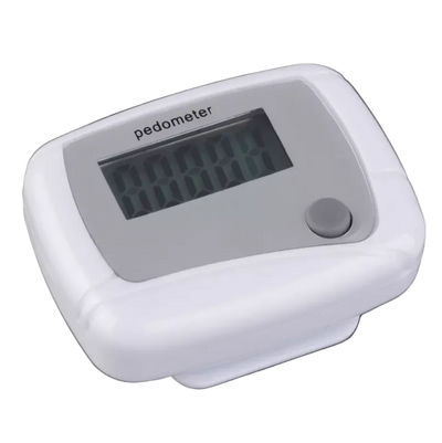 Mini Portable Pedometer LCD Running Step Foot Distance Counter Tracker Clip (White)